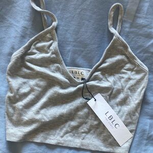 NWT- never worn, soft, gray cotton crop tank top